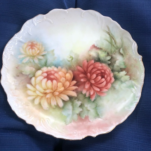 Vintage Mums Plate - Picture 4 of 4